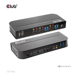 Club3D KVM Switch 4K60Hz 2x HDMI > HDMI/2xUSB/Audio retail
