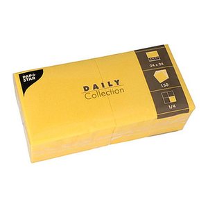 PAPSTAR Servietten Daily Collection gelb 2-lagig 24,0 x 24,0 cm, 150 St.
