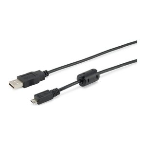 Equip Kabel USB-A2.0->Micro-B Ferrit St/St 1.00m schwarz Polybeutel