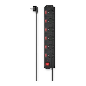 hama 6-fach Steckdosenleiste mit Schalter 1,4 m schwarz