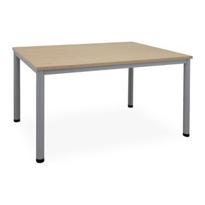 Schreib- & Besprechungstisch (diverse Maße) – G: Weißaluminium (1200 x 600 x 720 mm, Platte Ahorn)