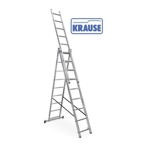 KRAUSE Vielzweckleiter CORDA silber 3x 9 Sprossen, H: 250,0 cm