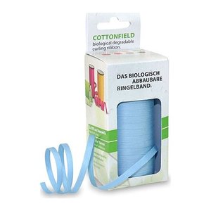PRÄSENT Geschenkband COTTONFIELD matt hellblau 5,0 mm x 100,0 m