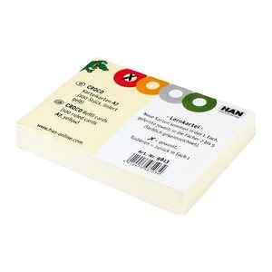 HAN Karteikarten DIN A8 gelb liniert, 100 St.