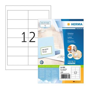 HERMA Etiketten 4669 weiß 97,0 x 42,3 mm, 100 Blatt