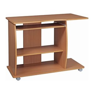 WOHNLING Schreibtisch buche rechteckig, Wangen-Gestell buche 90,0 x 50,0 cm