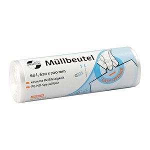 DEISS Müllbeutel UNIVERSAL PLUS® 60,0 l transparent 6 µm, 50 St.
