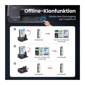 GRAUGEAR Docking-& Klonstation M2 NVMe/SATA SSD 2,5/3,5" USB