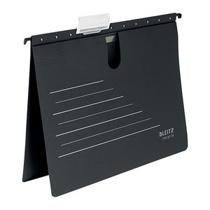 LEITZ Hängehefter ALPHA® recycle 1920 Karton schwarz DIN A4 1x kaufmännische Heftung, 10 St.