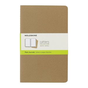 MOLESKINE Notizbücher Cahier ca. DIN A5 blanko, braun Softcover 80 Seiten, 3 St.