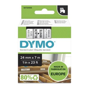 DYMO Schriftband D1 53713 S0720930, 24 mm, schwarz auf weiß, 1 St.