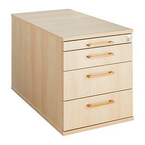 HAMMERBACHER Solid Rollcontainer eiche 4 Auszüge 42,8 x 80,0 x 51,2 cm