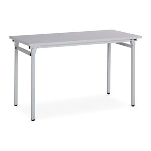 Klapptisch 4-Fuß fixe Höhe – Gestell in Lichtgrau (1600 x 800 x 750 mm, Platte Grau, Gestell RAL 7035)