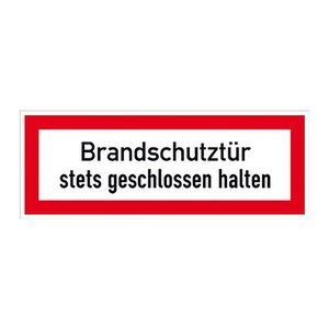 SafetyMarking® Brandschutzaufkleber "Brandschutztür stets geschlossen halten" rechteckig 29,7 x 10,5 cm, 1 St.