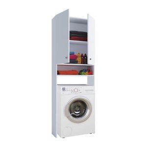 VCM my bath Waschmaschinenschrank Lona, 913840 weiß 1 Fachboden 64,0 x 27,0 x 182,0 cm