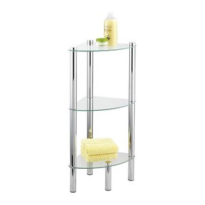 WENKO Badregal Yago silber 30,0 x 30,0 x 74,0 cm