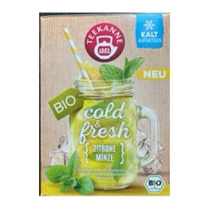 TEEKANNE cold & fresh Zitrone-Minze Bio-Tee 15 Portionen