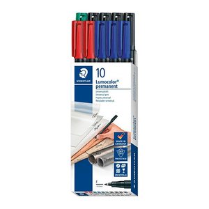 STAEDTLER Lumocolor Folienstifte farbsortiert permanent, 10 St.
