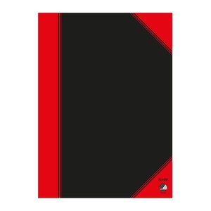 Bantex Notizbuch Chinakladde DIN A6 kariert, schwarz/rot Hardcover 192 Seiten, 1 St.