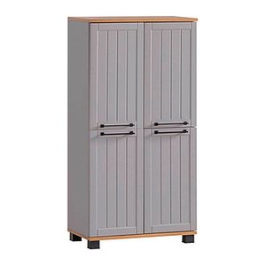 MÖBELPARTNER Badschrank Jelda 154235 platingrau, eiche-landhaus 59,8 x 32,6 x 116,9 cm