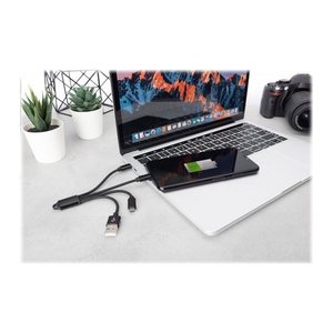DIGITUS 3-in-1 Ladekabel USB A Lightning + Micro USB + USB-C