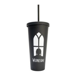 Wednesday - Becher mit Strohhalm (600ml)