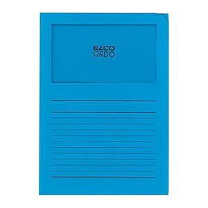 ELCO Sichthüllen Ordo classico DIN A4 blau glatt 120 g/qm, 100 St.