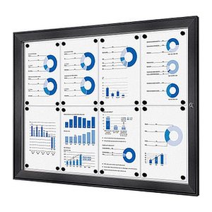 Showdown® Displays Schaukasten grau 8x DIN A4 96,1 x 2,3 x 69,6 cm, 1 St.