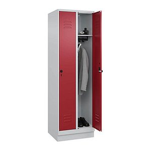 CP Spind Classic PLUS lichtgrau, rubinrot 080020-20 S10001, 2 Schließfächer 60,0 x 50,0 x 195,0 cm