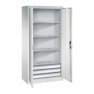 CP Stahlschrank 8921-503 S10128 lichtgrau 4 Fachböden 93,0 x 50,0 x 195,0 cm, aufgebaut, 1 St.