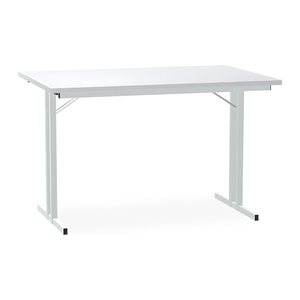 Klapptisch mit T-Fuß – Gestell in Lichtgrau (1200 x 600 x 750 mm)