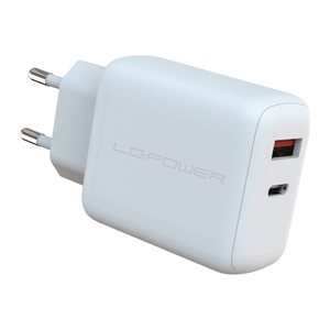 LC-Power USB-Ladegerät 110-240V für USB-C-/USB-A-Geräte 45W