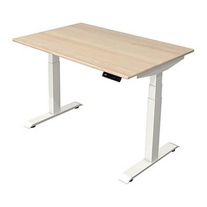 Kerkmann Move 4 elektrisch höhenverstellbarer Schreibtisch ahorn rechteckig, T-Fuß-Gestell weiß 120,0 x 80,0 cm