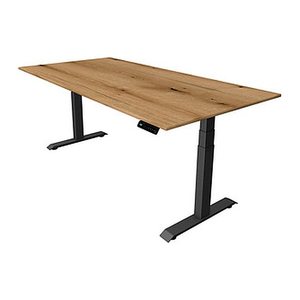Kerkmann Move 4 elektrisch höhenverstellbarer Schreibtisch eiche rechteckig, T-Fuß-Gestell grau 200,0 x 100,0 cm