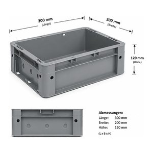 SCHULTE Eurobox grau 20,0 x 30,0 x 12,0 cm, 1 St.