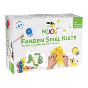 KREUL MUCKI Wir malen Stacheln, Fell und Schuppen Fingerfarben farbsortiert, 1 Set