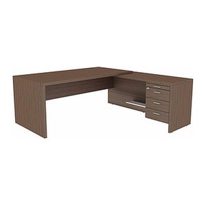 Quadrifoglio T45 Schreibtisch eukalyptus L-Form, Wangen-Gestell eukalyptus 200,0 x 194,0 cm