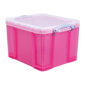 Really Useful Box Aufbewahrungsbox 35,0 l transparent, pink 48,0 x 39,0 x 31,0 cm, 1 St.