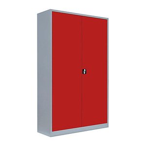 LÜLLMANN Stahlschrank 530374 feuerrot, lichtgrau 4 Fachböden 120,0 x 42,2 x 195,0 cm, aufgebaut, 1 St.