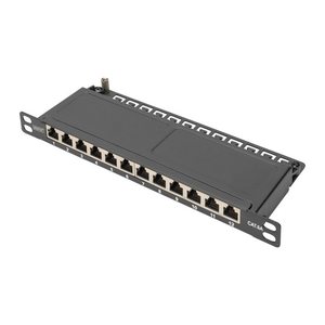 DIGITUS Patchpanel 10" Cat6A 12x RJ45 0,5HE geschirmt schw