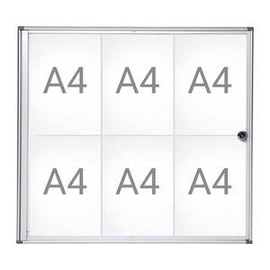 MAUL Schaukasten Extraslim grau 6x DIN A4 71,1 x 2,7 x 65,5 cm, 1 St.