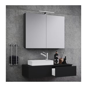 VCM my bath Badmöbel-Set 3-teilig Gudas 914836 schwarz 85,0 x 35,0 x 14,0 cm