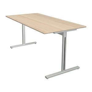 Kerkmann Form 1 Schreibtisch ahorn rechteckig, T-Fuß-Gestell silber 160,0 x 80,0 cm