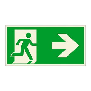 SafetyMarking® Rettungszeichen "Notausgang rechts" rechteckig 30,0 x 15,0 cm, 1 St.