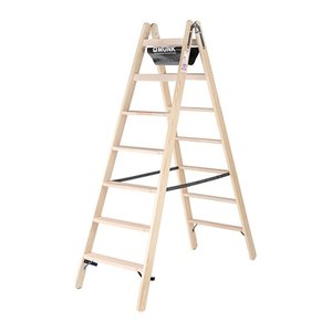 MUNK Stehleiter beidseitig 33814 natur 2x 7 Sprossen, H: 189,0 cm