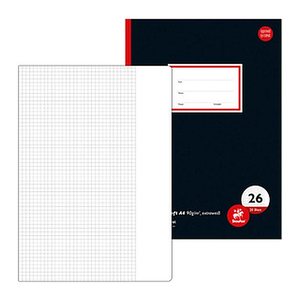 Staufen® Schulheft Oberschule Lineatur 26 kariert DIN A4 Außenrand, 20 Blatt, 1 St.