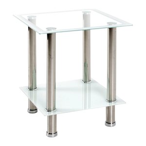HAKU Möbel Beistelltisch rechteckig Glas transparent 40,0 x 40,0 x 46,0 cm, 1 St.