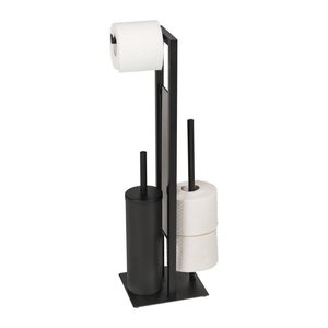 WENKO WC-Garnitur Rivalta schwarz Metall, 1 St.