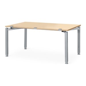 Schreibtisch manuell höhenverstellbar (Optional mit Sichtblende) (Platte Ahorn)