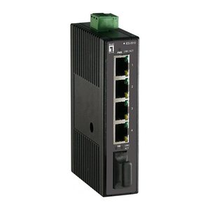 LevelOne Industr.Switch 4xFE/1xSC MM 2km +DIN Plastik